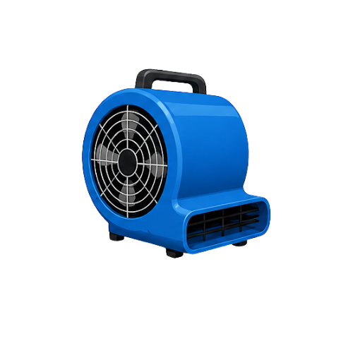 industrial air movers used for structural drying, moisture removal, and water damage restoration after flooding and leaks